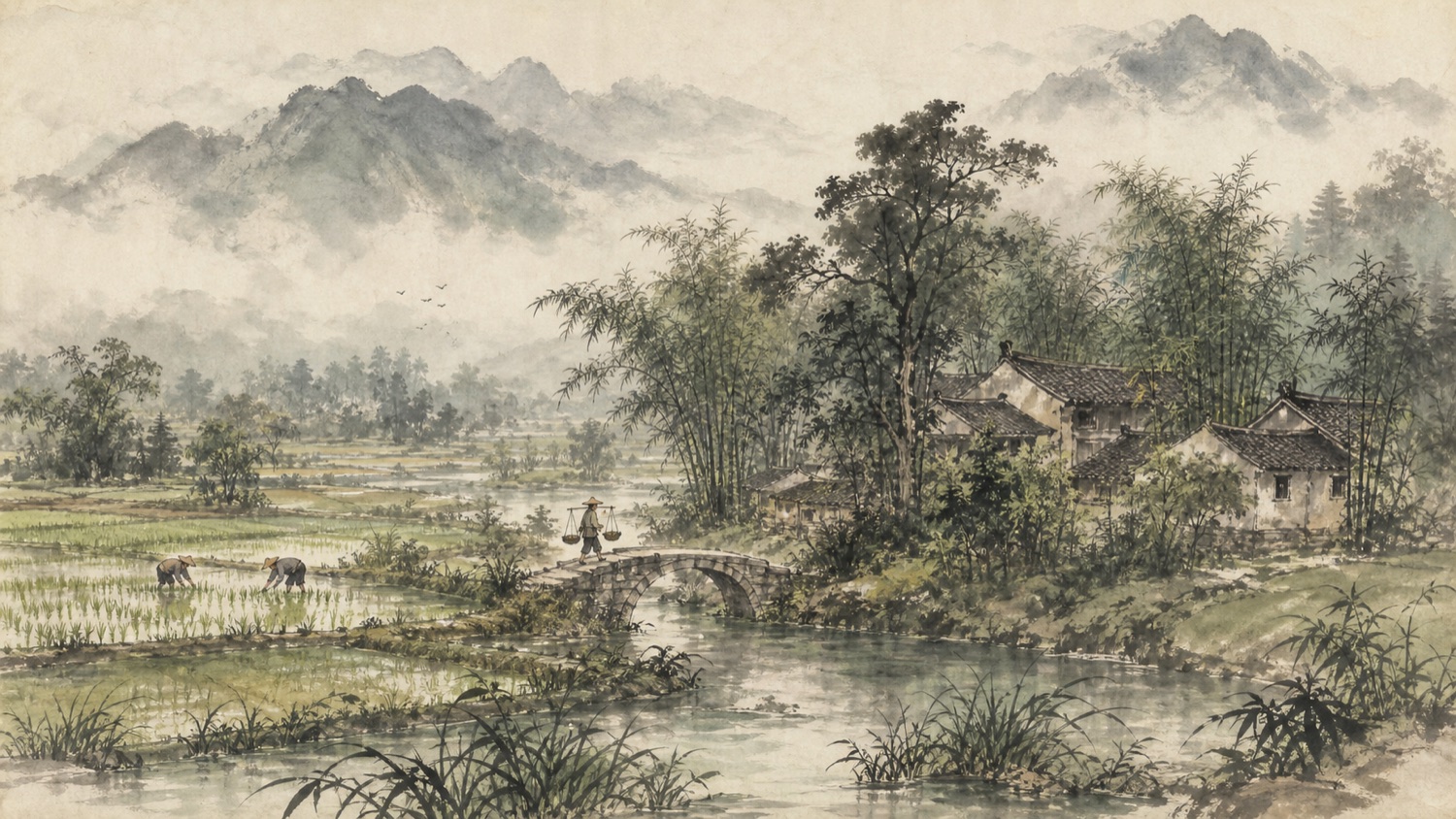 都江堰乡村水墨画成果二